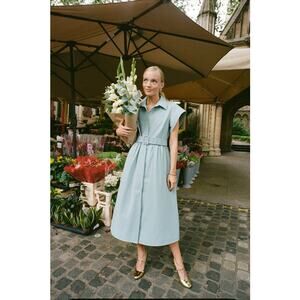 Tuckernuck Slate Blue Chloe Midi Dress NWT